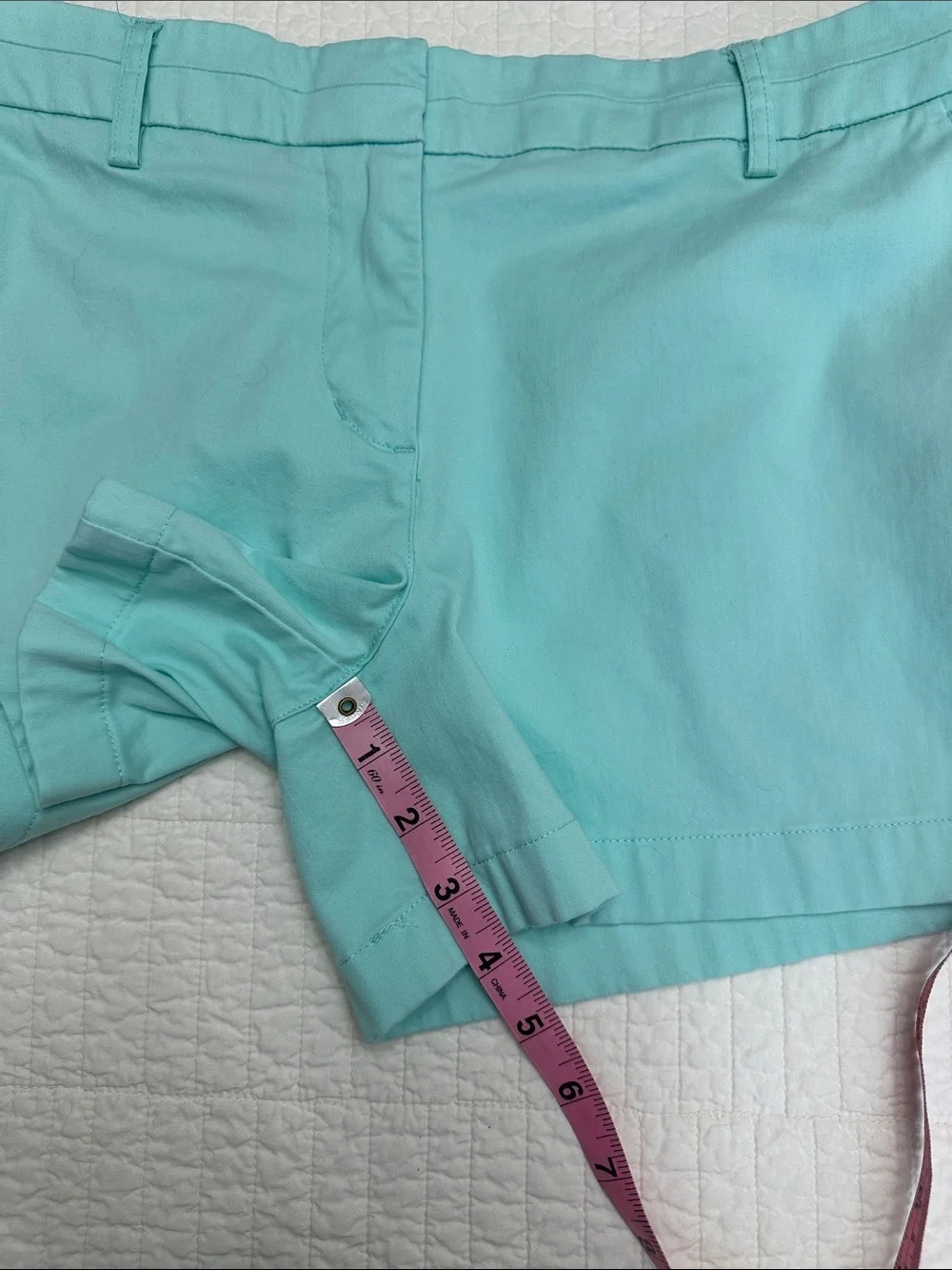 Cambridge Dry Goods Aqua Chino Shorts size 8 cotton stretch blend EUC
